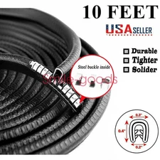 10Ft Car Door Edge Guard Moulding Trim Black Protector Strip Rubber Metal Seal