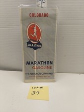 Vintage Gas Map Travel Map Colorado  Marathon Oil Company Paper Lot # 37