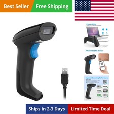 USB 2D QR Barcode Scanner Wired, Automatic Handheld Code Reader Dustproof Wat...