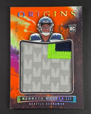 2022 PANINI ORIGINS KENNETH WALKER III RC 3 COLOR  PATCH  /49 SB MVP 🔥