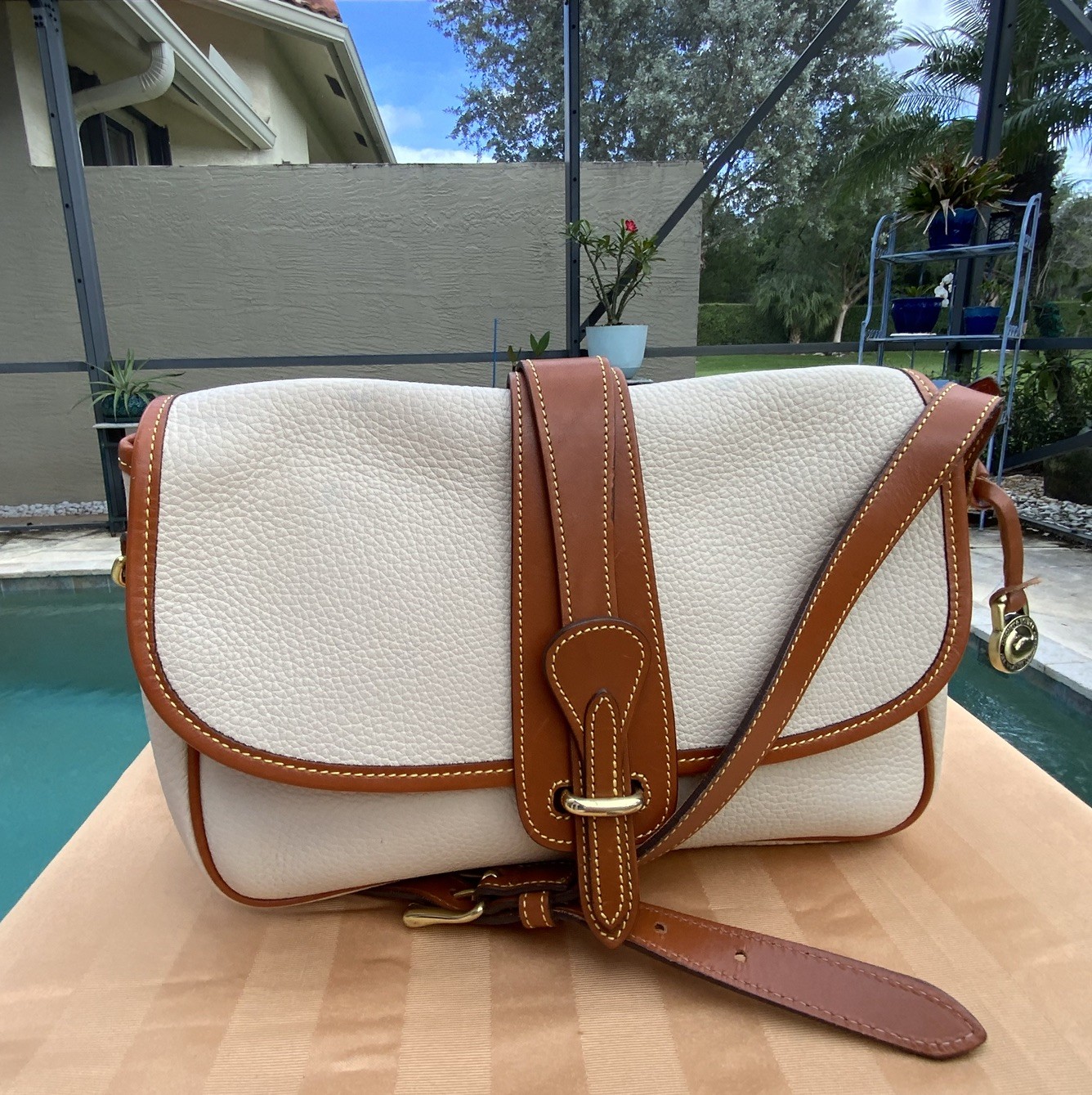 1980s Dooney & Bourke Saddle Bag | Vintage Leather Crossbody |Made in USA