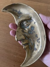 Vintage Brass Moon Dish Pagan Altar Wiccan Witchcraft Ritual Moon