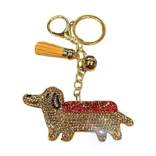 Popfizzy Dachshund Keychain for Women and Girls, Weiner Dog Backpack Key...