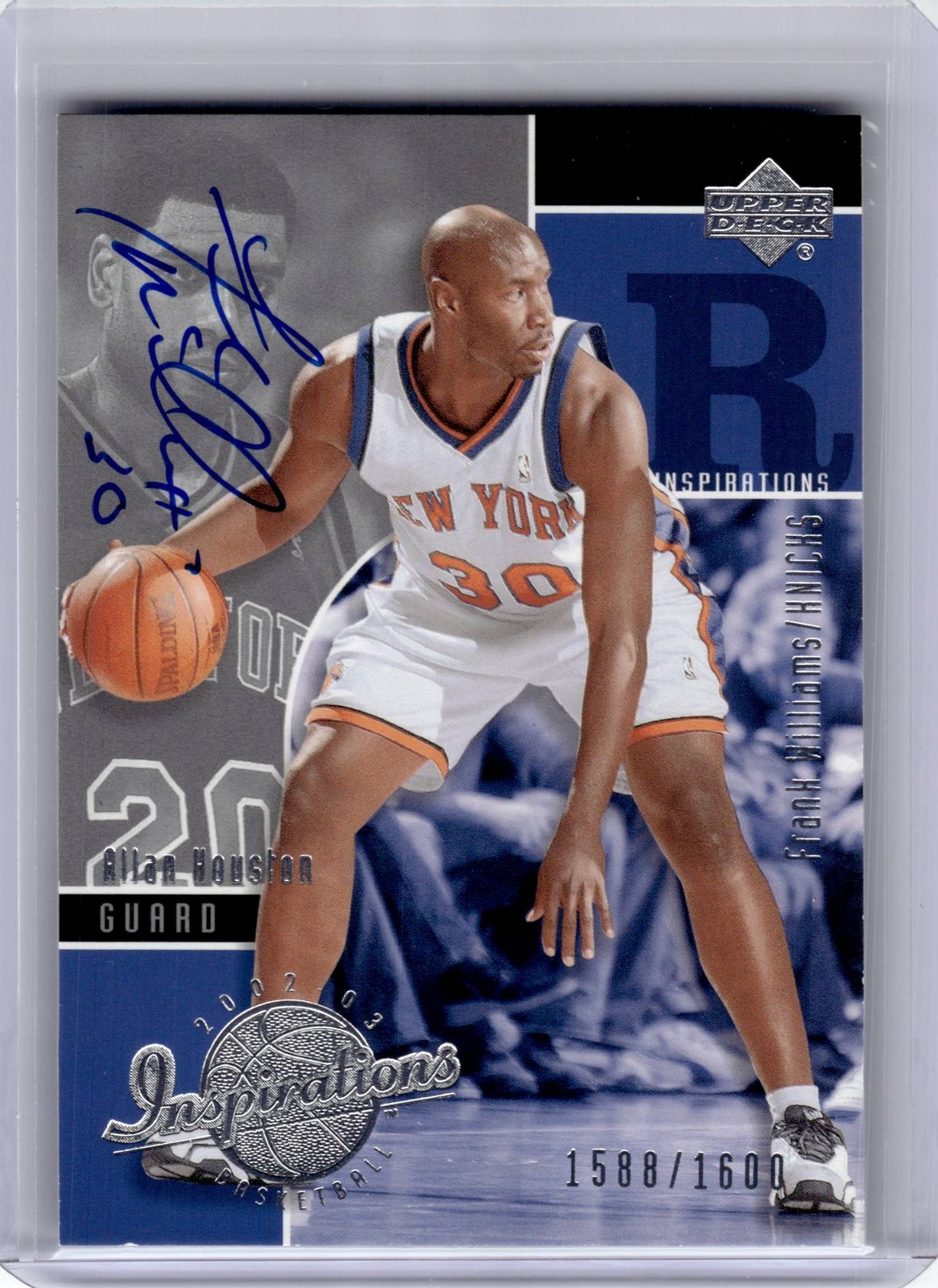 2002 Upper Deck Inspirations Frank Williams / Allan Houston AU, RC #142