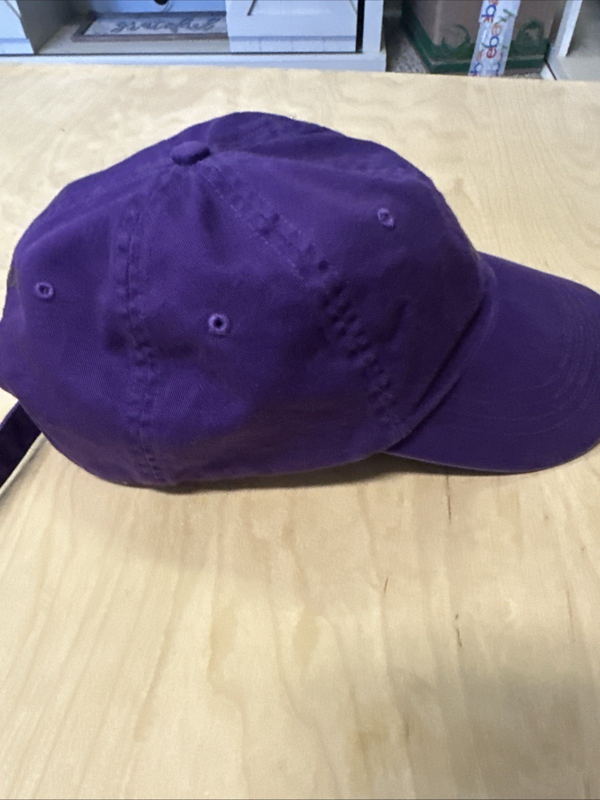 Cappello Polo Ralph Lauren viola con cinturino marrone pony schiena cappello berretto ricamato