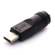 DC Power Adapter Converter 5.5x2.1mm Female Jack to USB Type C Male Connector