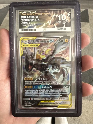 Pokémon Pikachu & Zekrom GX TCG Sun Moon SM168 Promo Ace 10, perfect subs
