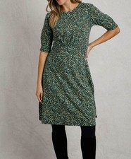 WEIRD FISH LADIES CASSANDRA FROSTY GREEN JERSEY SWING DRESS SIZE 18 (REF 419)