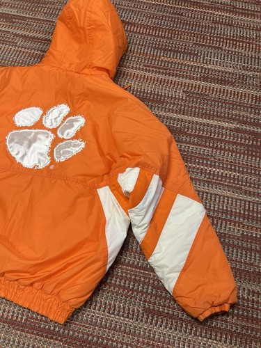 Vintage Clemson Tigers Starter Puffer Jacket With Hood Orange Size XL - Bild 16 von 19