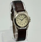 Women's Vintage 1997 Acqua Timex Silver Tone Classic Watch, Brown Band, 26mm