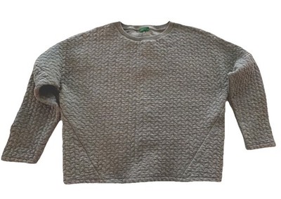 United Colors of Benetton Women s Gray Textured quilted/jacquard sweatshirt S