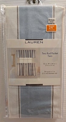 Kensington Lauren Two Rod Pocket Tiers Curtains 52 in W x 24 in L