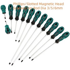 Magnetic Head Screwdriver Rod Dia 3/5/6mm Rod Length 38-250mm Phillips/Slotted