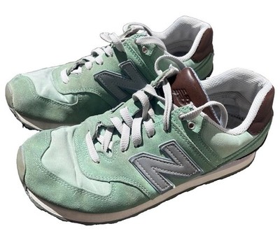 New Balance 574 Mint Green/White/Brown Low Top Lace-Up Sneaker