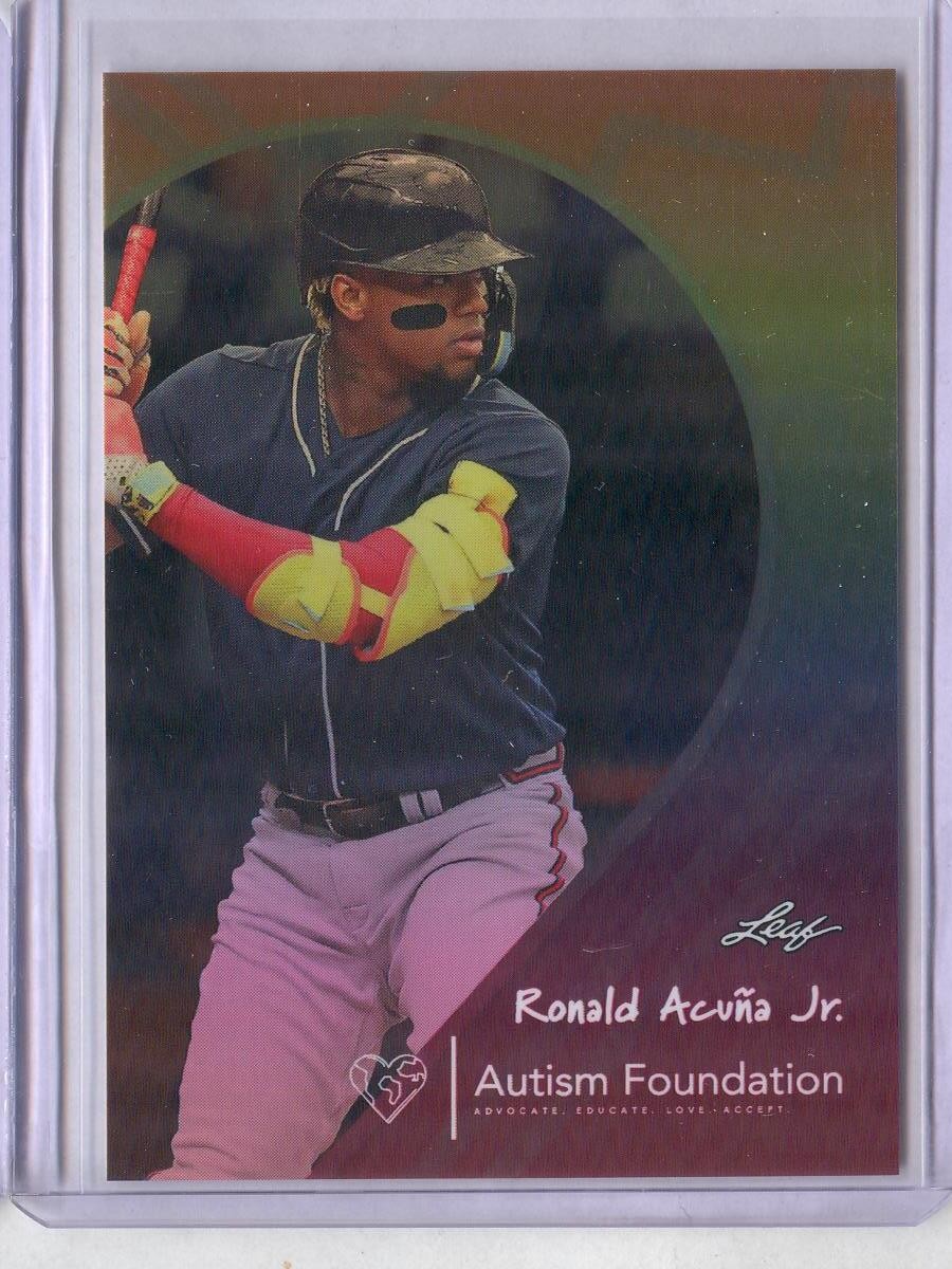 Ronald Acuna Jr. 14 2023 Leaf Autism Foundation Foil Benefit Card /1000
