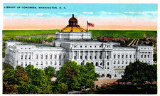 Library of Congress, Washington, D. C. Vintage Unposted Postcard