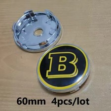 SET 4 TAPPI RUOTA DIAM. 60 MM CROME/YELLOW BRABUS