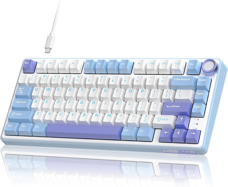 RK ROYAL KLUDGE R75 Mechanical Keyboard 75% Wired RGB Hot Swappable Gaming- OB