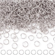 1000pcs Stainless Steel Open Jump Rings 8mm Round 1mm Thick Connector Rings For