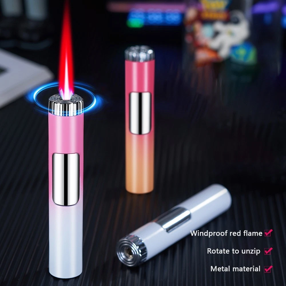 Ladies elegant Slim Gyro top refillable squeeze to light color flame Windproof - Picture 1 of 1