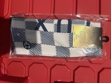 Vintage Gold Toe Classics Checkered Crew Socks Large/X-Large Gray Navy NWT