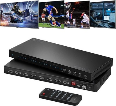 4x4 HDMI Matrix 4K 60Hz, PORTTA 4 in 4 Out Switch Splitter mit ARC, Toslink