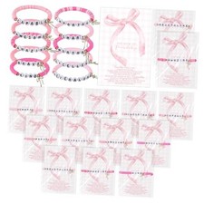 Sets Friendship Bracelets Bulk Galentine's Day Gifts Pink Bestie 12 Bow
