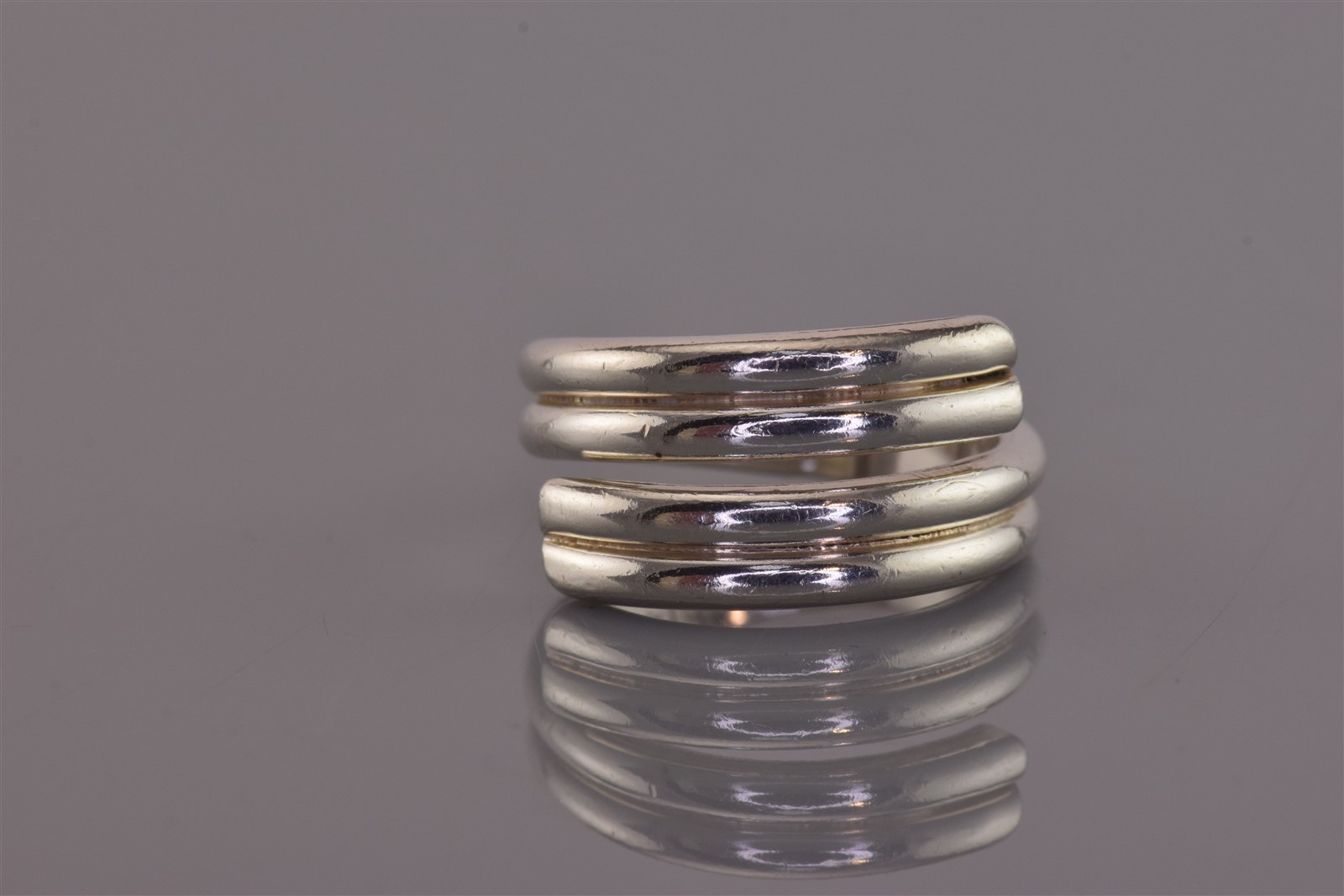 Sterling Silver Double Solid Wrap Around Band Rin… - image 1