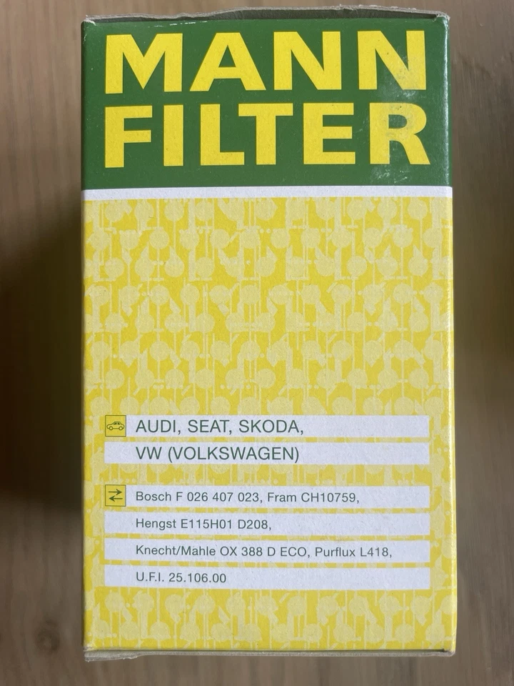 MANN OIL FILTER HU7008Z VW Volkswagen Passat, 2.0L4 Diesel, 2012-2014 - Image 2 of 4