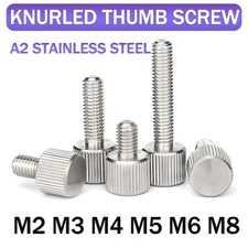 Stainless Steel Knurled Thumb Screw Flat Head Thumbscrew Bolt M2 M3 M4 M5 M6 M8
