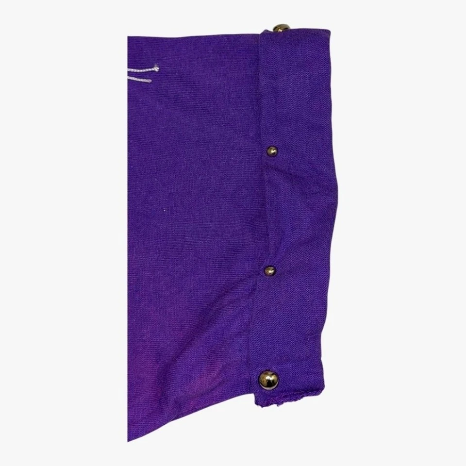 Vintage Hazelwood 80s Western Fringe Shirt Purple Beaded Cowgirl Top M Halloween - Image 3 of 4