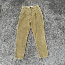 Rollas Corduroy Yellow Pants Womens Size 8 High Waisted Tapered