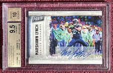 💎Marshawn Lynch 2015 Panini Fathers Day Sketch Autograph Card BGS 9.5 10 AUTO💎