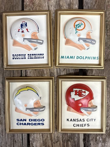 Original 1965 NFL 3D Molded Plastic Helmet Wall Plaque Signs Patriots KC CHOICE
