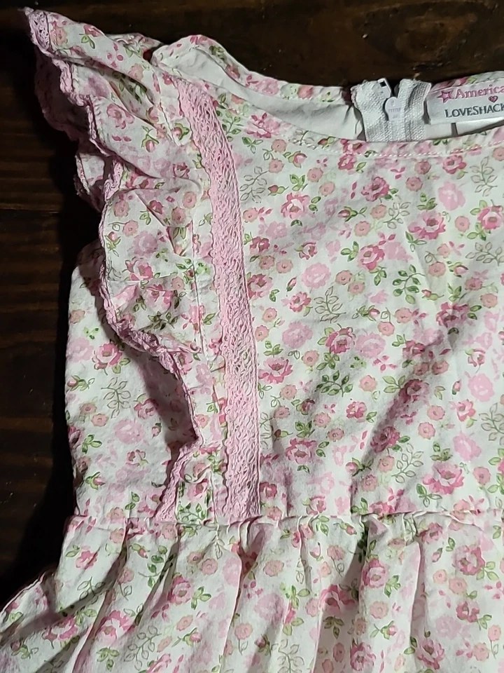 American Girl Love Shack Fancy Floral Flutter Day Dress Sz 6 Prairie Ruffles - Image 4 of 4