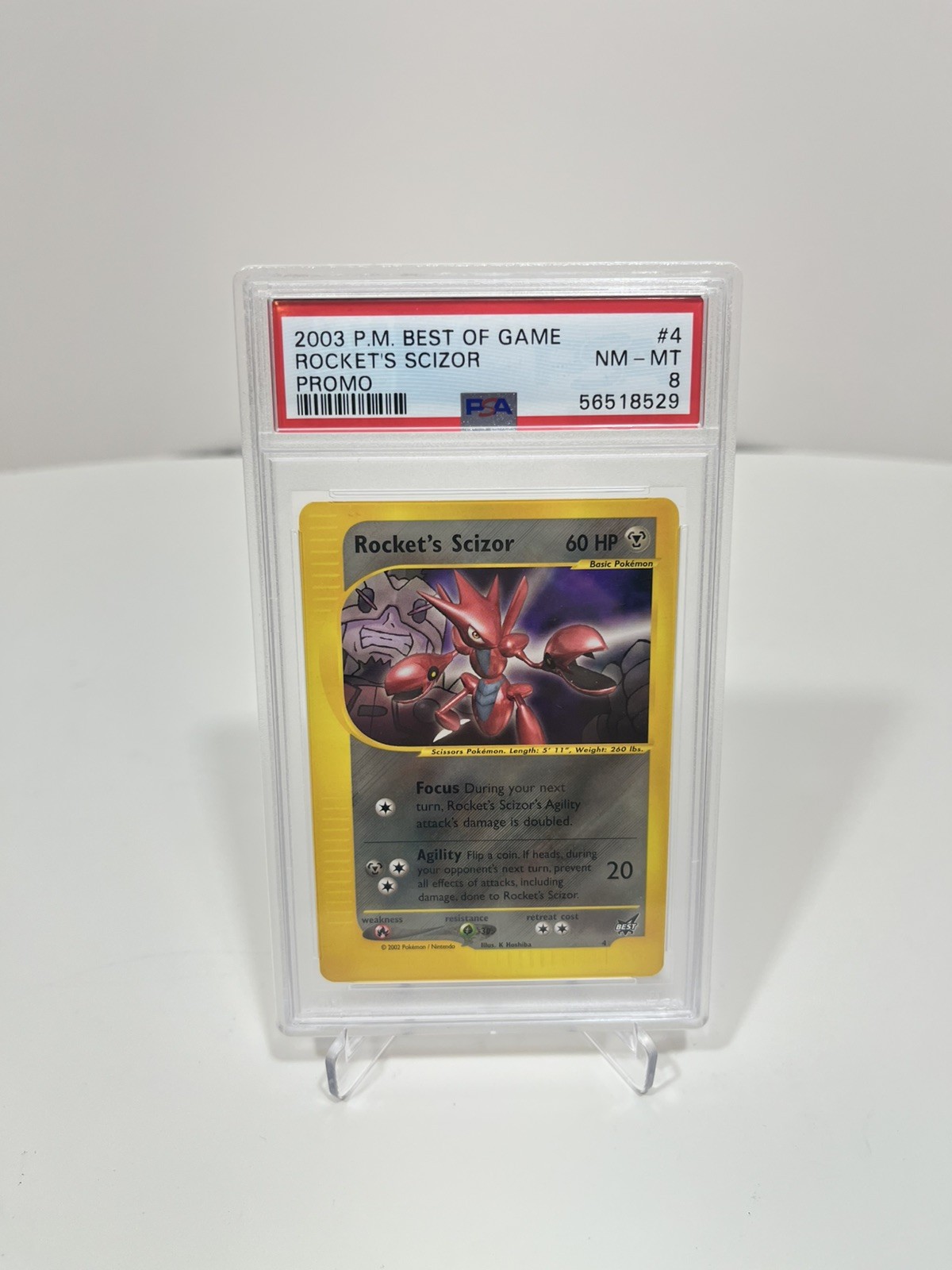 PSA 8 Rocket's Scizor 4 Winner Best Of Game Graded Pokemon Card Promo