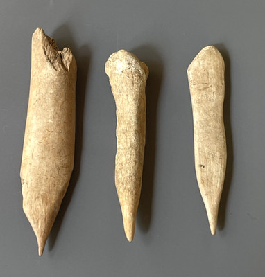 Native American deer bone awls (Lot of 3)