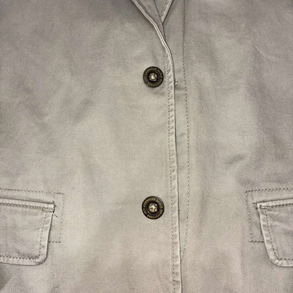 Blazer de algodón American Eagle chaqueta deportiva de diseñador para hombre grande caqui Foto 3 de 4