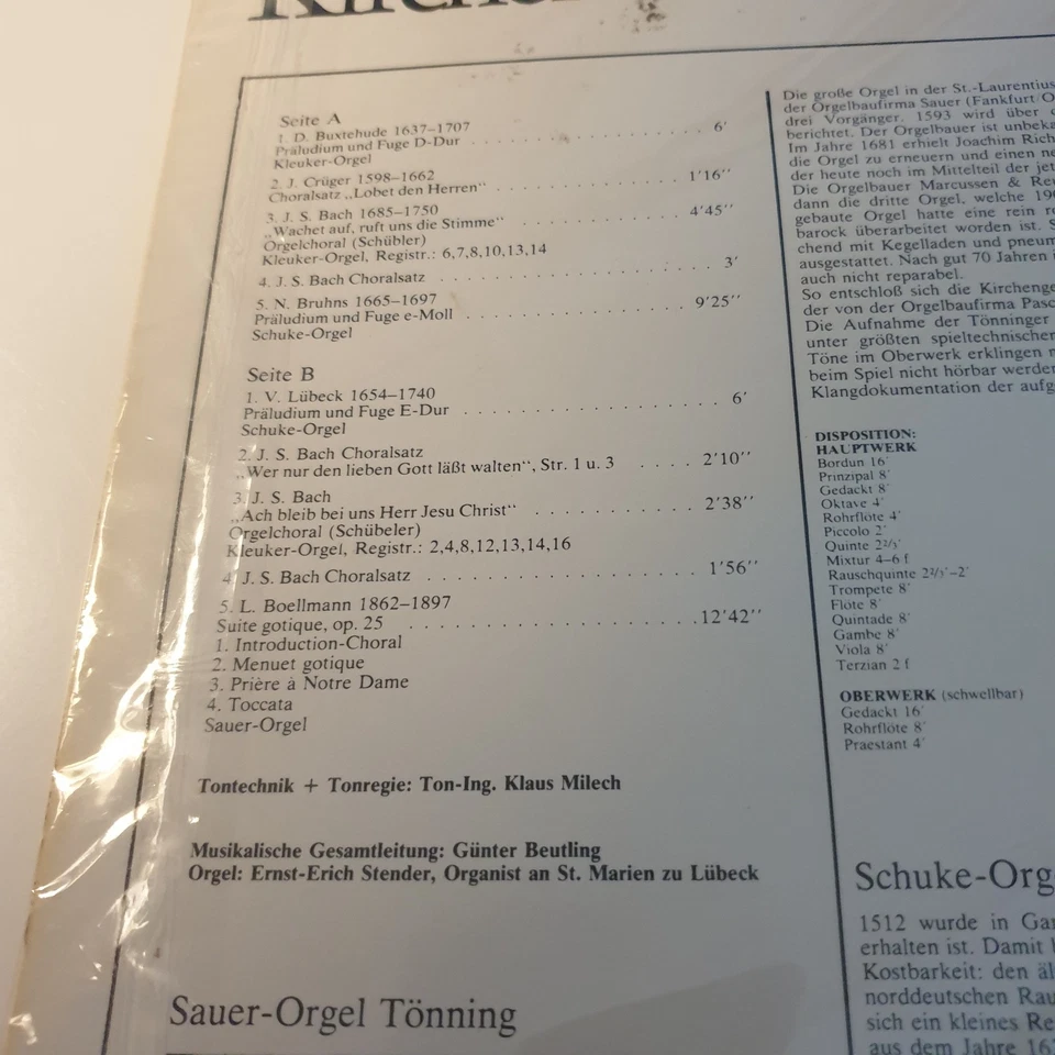 Kirchenmusik in Eiderstedt- Ernst Erich Stender u. Günter Beutling - vinyl lp - Bild 3 von 4