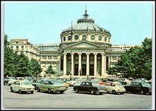 Vintage PC Bucharest Romania Romanian Athenaeum Calea Victoriei Cars 1970s K012