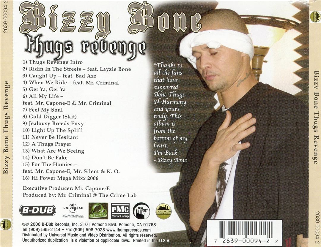 BIZZY BONE - THUGS REVENGE [PA] NEW CD 726390009422| eBay