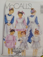 Gown Dress Pinafore Girls 3 McCalls 3982 Sewing Pattern Cut McCall's Cottagecore