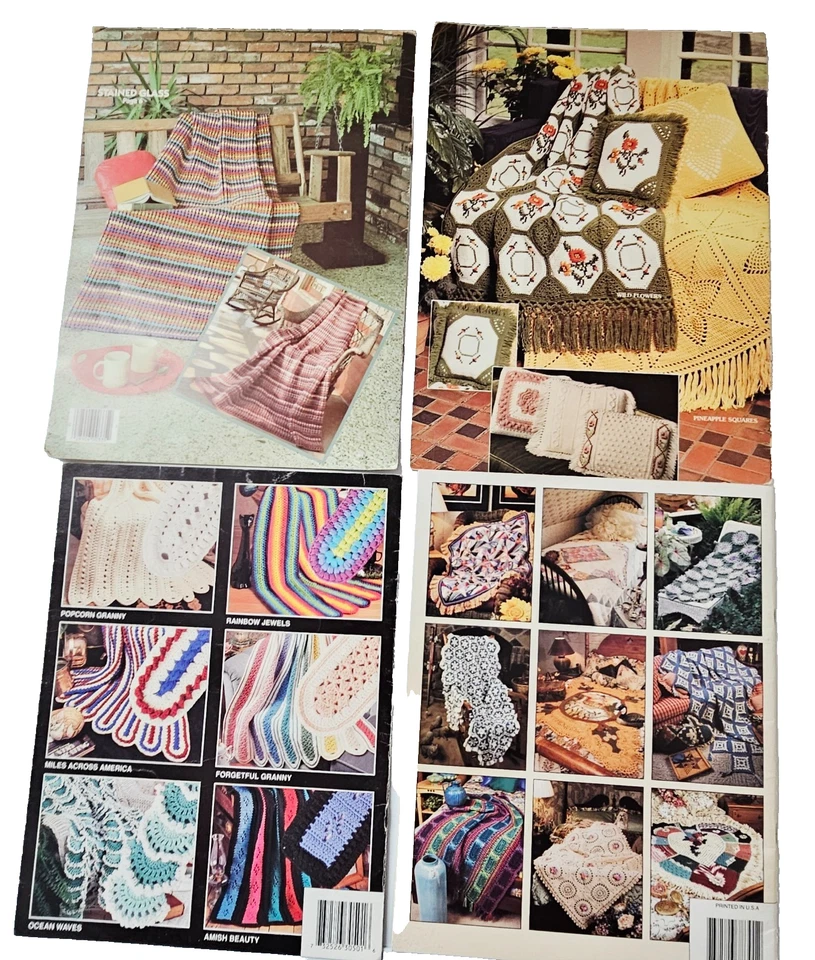Vintage Crochet Afghan Pattern Booklets Lot of 4 Annie’s & Leisure Arts, Crafts - Image 4 of 4
