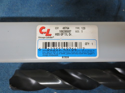 1 Inch Straight Shank Taper Length Drill Bit 1" C-L Cutting Tools USA HSS - Picture 2 of 2