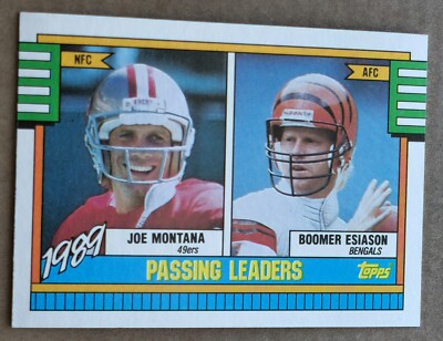 1990 Topps Passing Leaders #229 Joe Montana Boomer Esiason