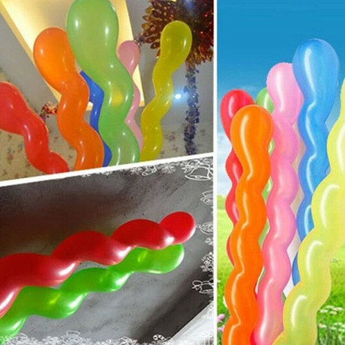 100Pcs Latex Spiral Shape Balloons Balloon Party Holiday Wedding Decoration Toy - Picture 11 of 11