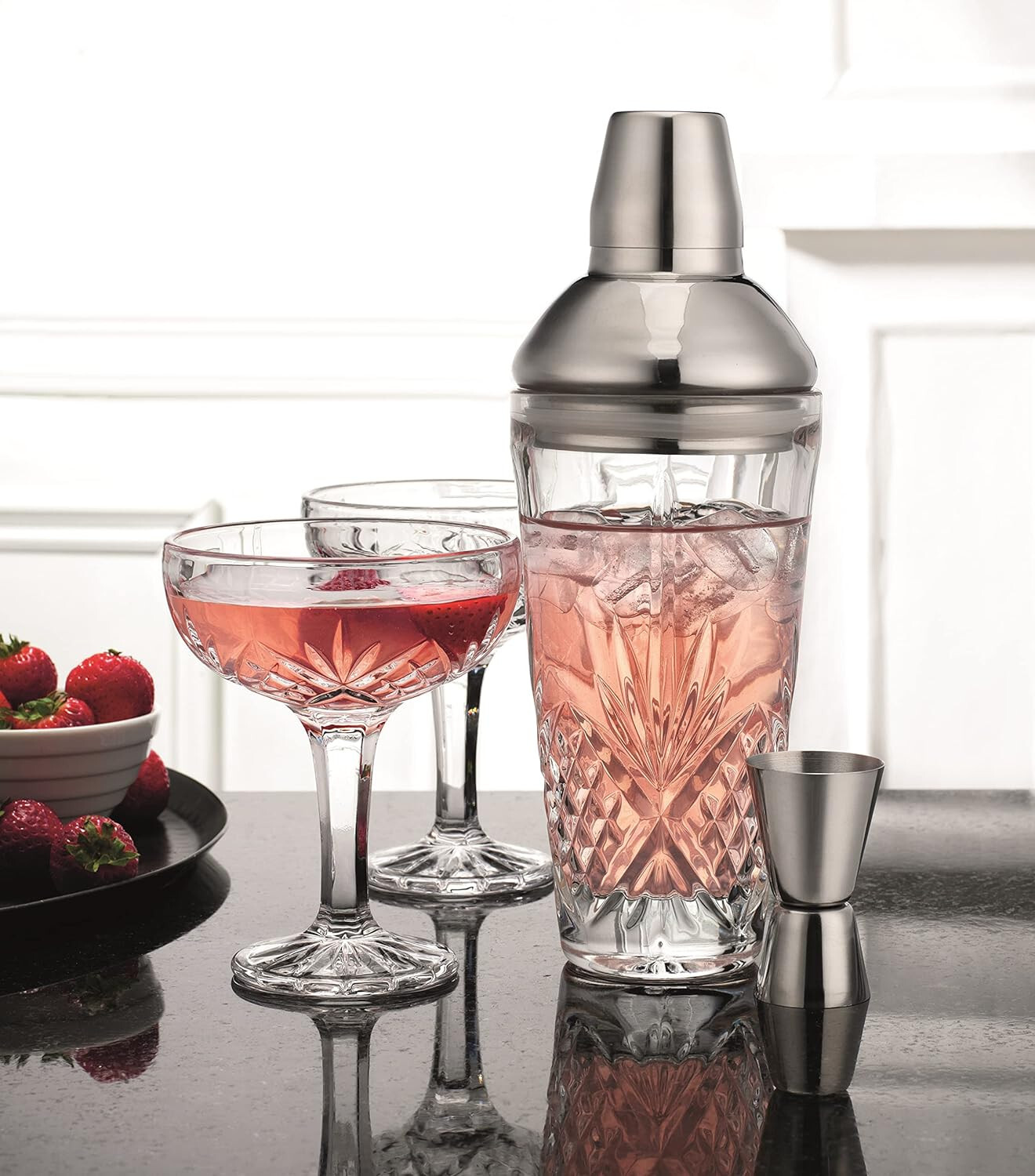 Godinger Dublin 4 Piece  Coupe Crystal Martini Set