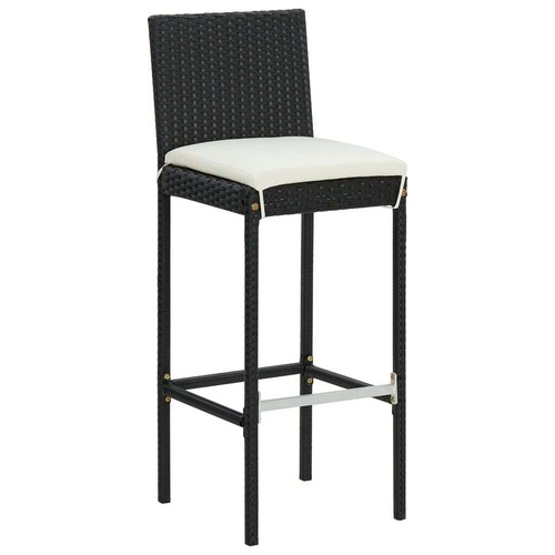 NNEVL 5 Piece Garden Bar Set with Cushions Black - Picture 9 of 11