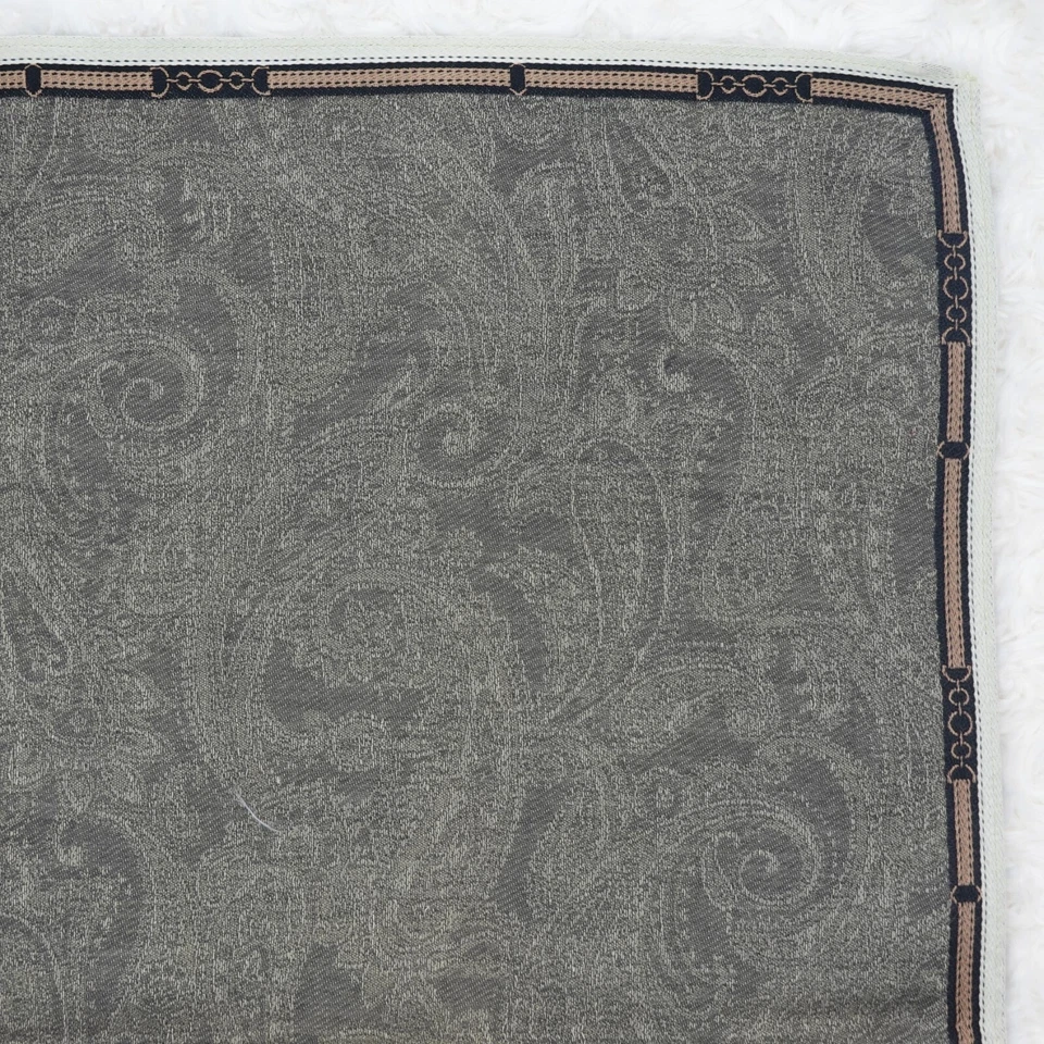 M125 MCM Gris Jacquard Algodón Bufanda Bufandas Bolsillo Cuadrado 18" X 18" Foto 3 de 4