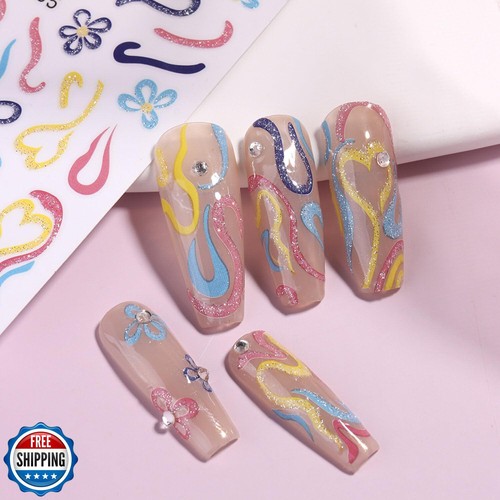 MIXFOSAHN Pegatinas para Uñas Pegatinas de Uñas Pegatina Autoadhesiva para Uñas Co - Imagen 2 de 5